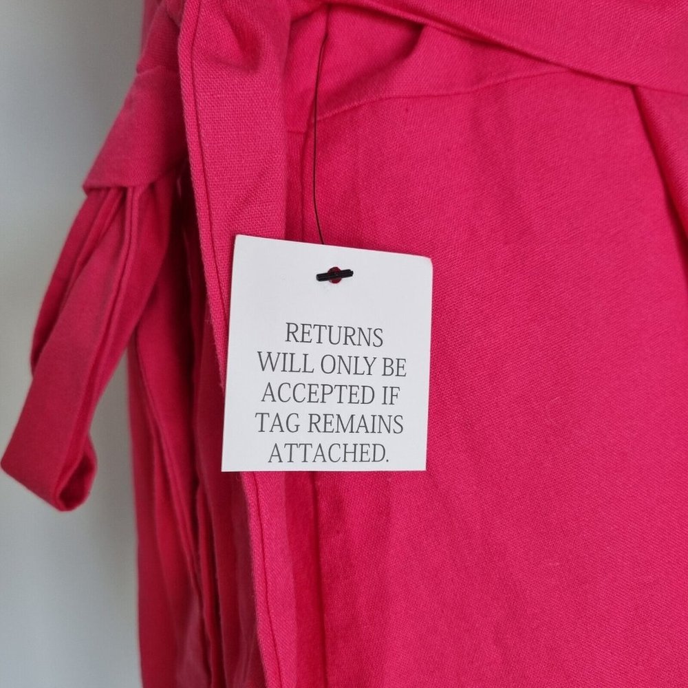 The Fated Pink Linen Blend Wrap Blazer Mini Dress Size 12 - Picture 6 of 6